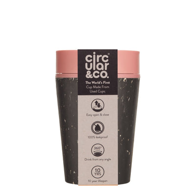 Circular & Co Reusable Coffee Cup 227ml Coffee Mugs & Tumblers The Ethical Gift Box (DEV SITE) Black Giggle Pink  