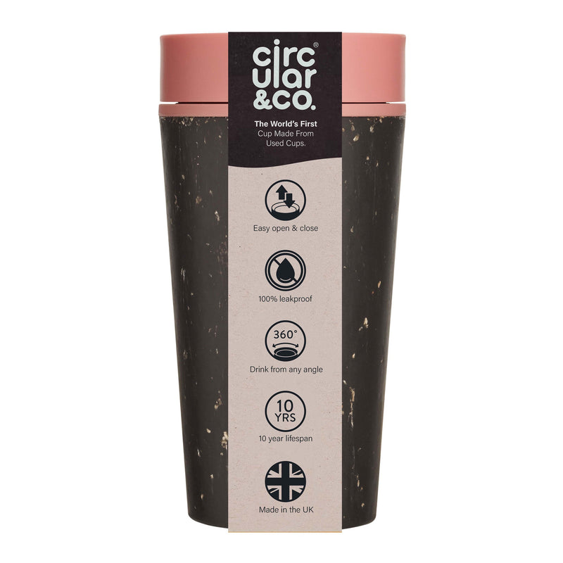 Circular & Co Reusable Coffee Cup 340ml Coffee Mugs & Tumblers The Ethical Gift Box (DEV SITE) Black Giggle Pink  