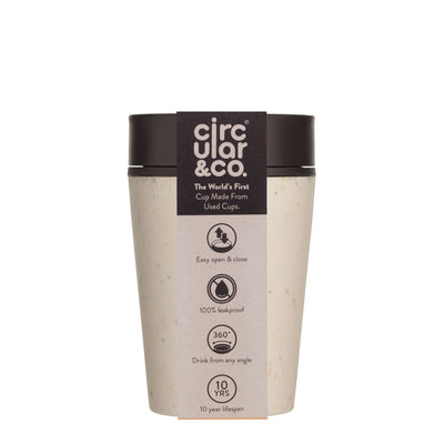 Circular & Co Reusable Coffee Cup 227ml Coffee Mugs & Tumblers The Ethical Gift Box (DEV SITE) Cream Cosmic Black  