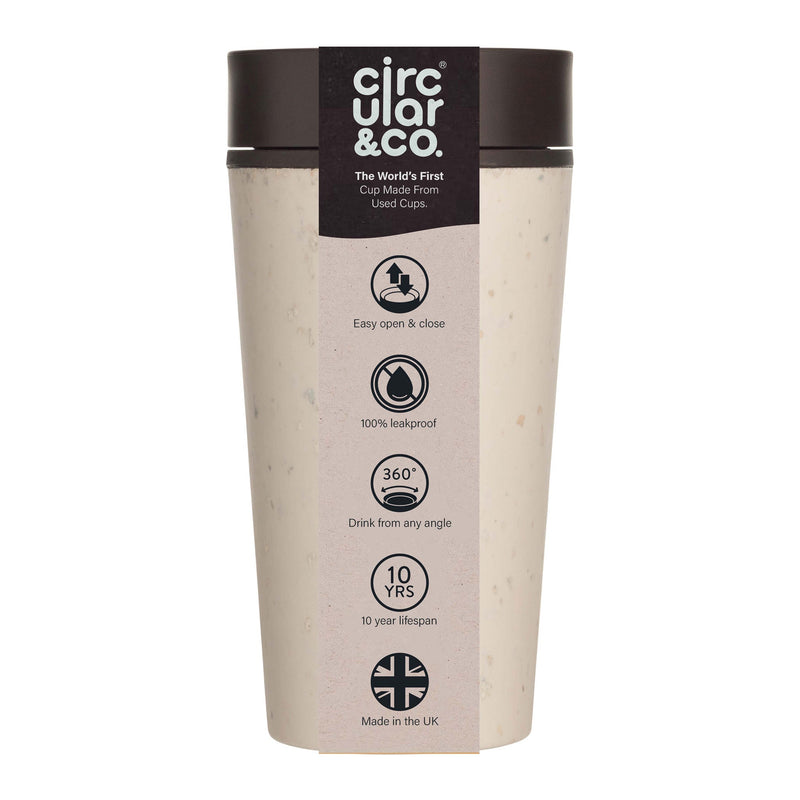 Circular & Co Reusable Coffee Cup 340ml Coffee Mugs & Tumblers The Ethical Gift Box (DEV SITE) Cream Cosmic Black  