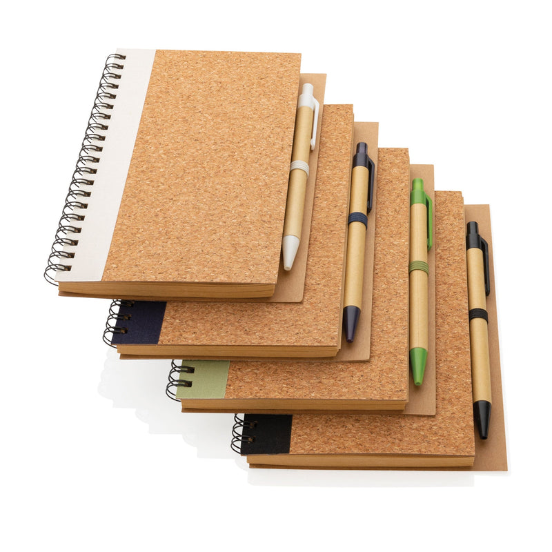 Cork Spiral Notebook with Pen Notebooks & Pens The Ethical Gift Box (DEV SITE)   