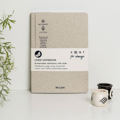 Reclaim A5 Notebook - Lined Notebooks & Pens The Ethical Gift Box (DEV SITE) Pearl Cotton  