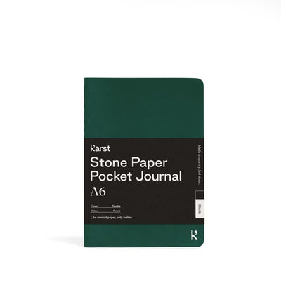 A6 Stone Paper Softcover Pocket Journal - Blank Notebooks & Pens The Ethical Gift Box (DEV SITE) Forest  