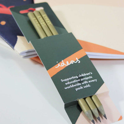 Recycled Gold Pencils in Green Ideas Sleeve  Vent For Change   