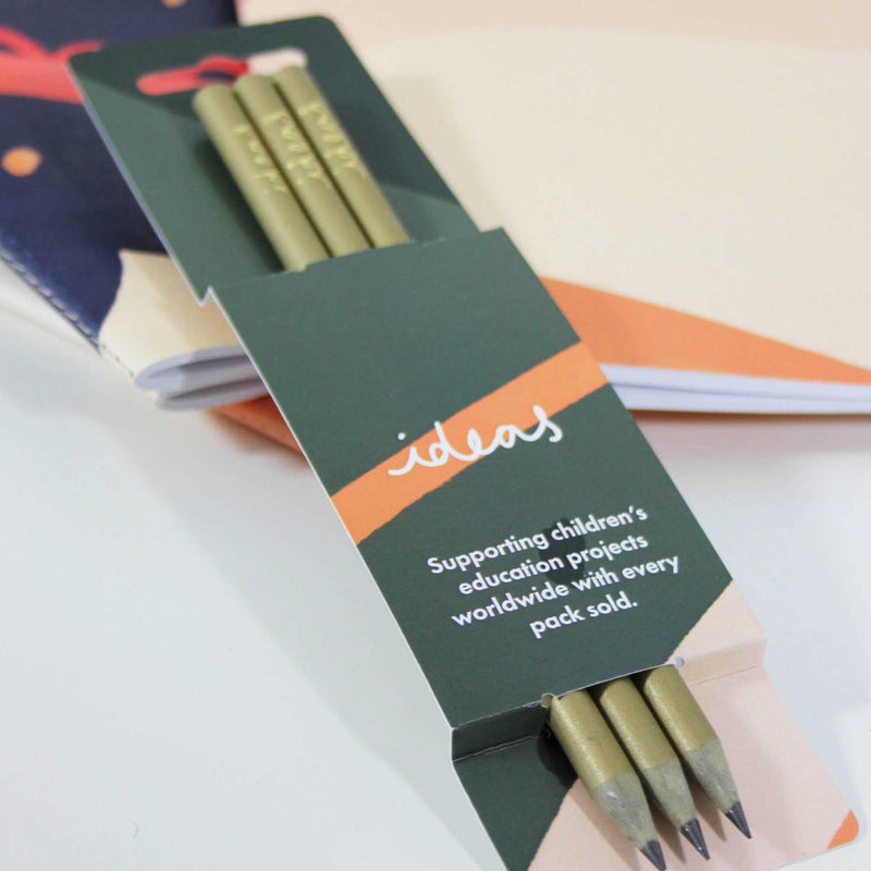 Recycled Gold Pencils in Green Ideas Sleeve  Vent For Change   