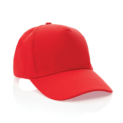 5 Panel Recycled Cotton Cap Headwear The Ethical Gift Box (DEV SITE) Red  