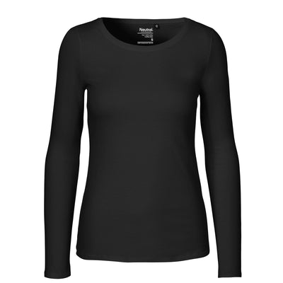 Womens Organic Long Sleeve Cotton T-Shirt Tops & Tees The Ethical Gift Box (DEV SITE) Black XS 
