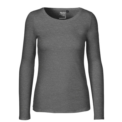 Womens Organic Long Sleeve Cotton T-Shirt Tops & Tees The Ethical Gift Box (DEV SITE) Dark Heather XS 