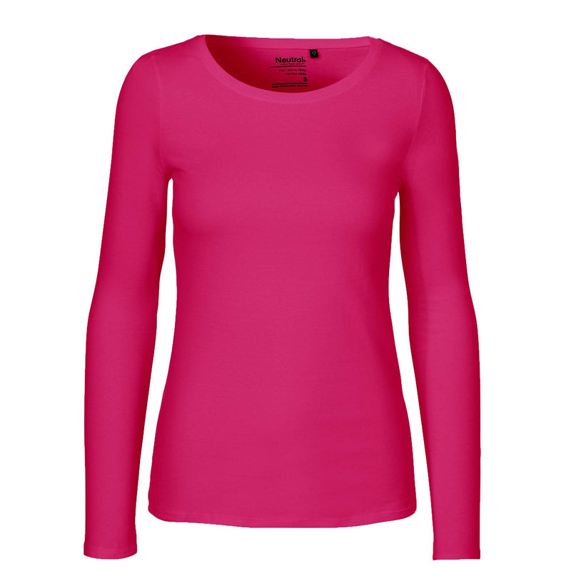 Womens Organic Long Sleeve Cotton T-Shirt Tops & Tees The Ethical Gift Box (DEV SITE) Pink XS 