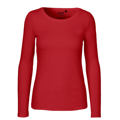 Womens Organic Long Sleeve Cotton T-Shirt Tops & Tees The Ethical Gift Box (DEV SITE) Red XS 