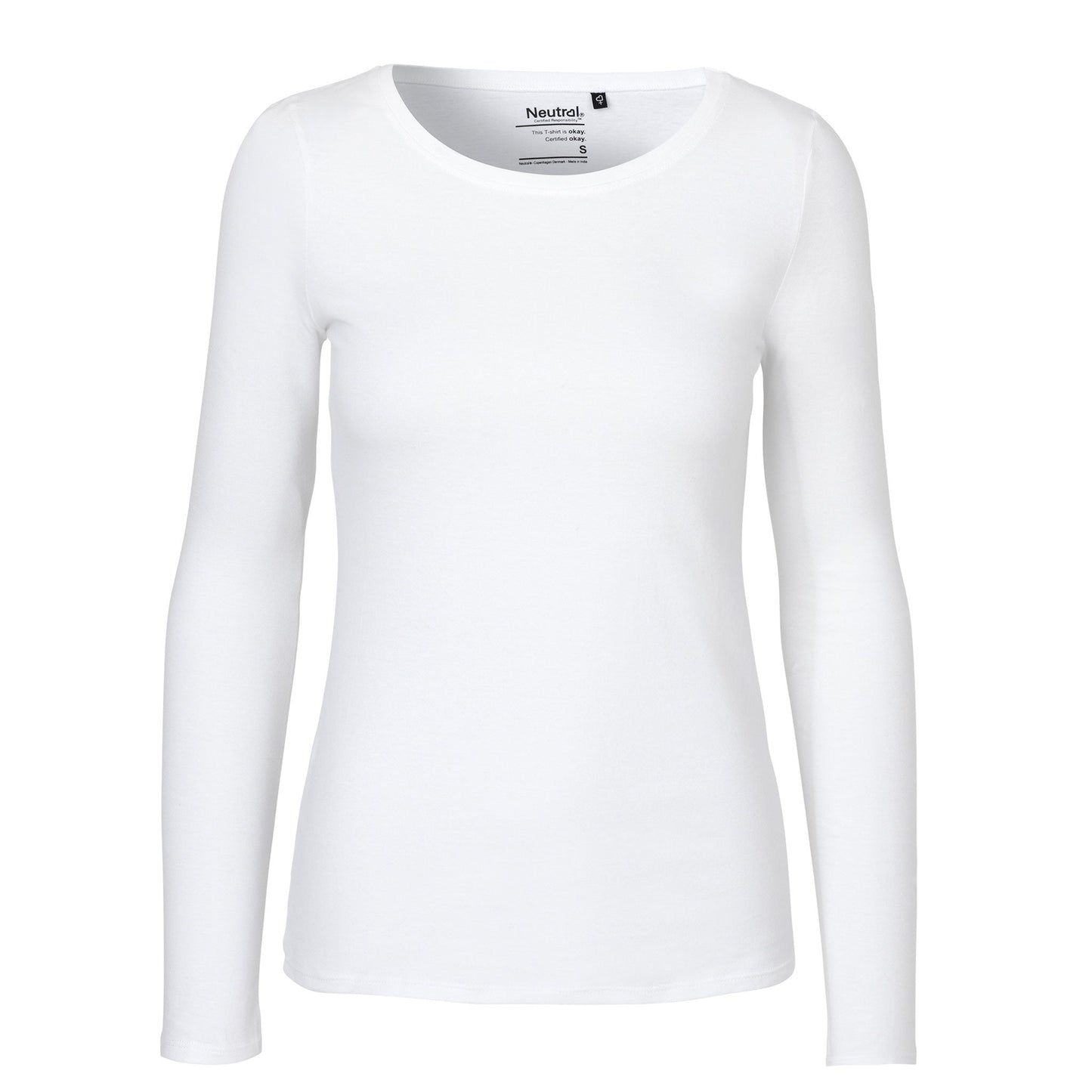 Womens Organic Long Sleeve Cotton T-Shirt Tops & Tees The Ethical Gift Box (DEV SITE) White XS 