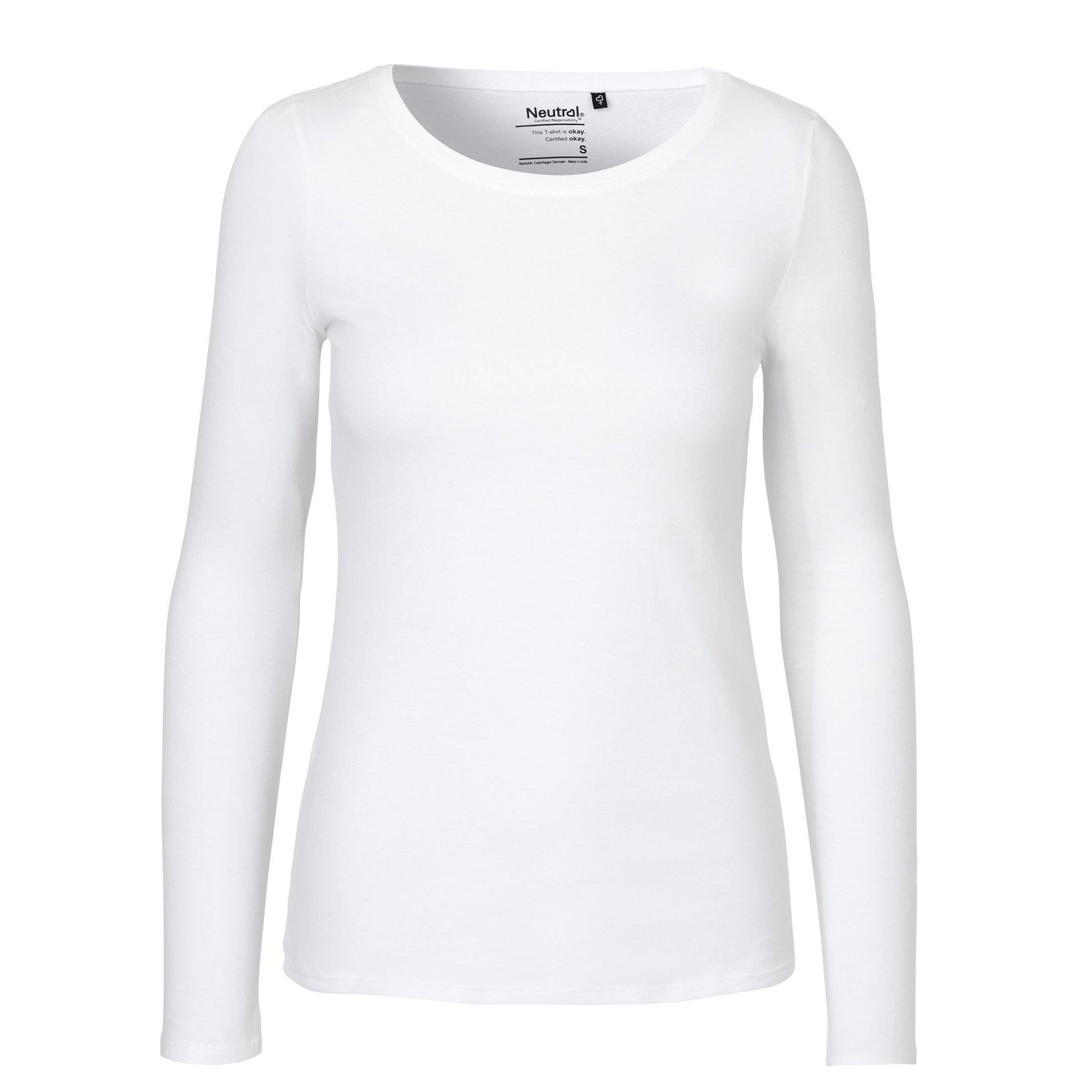 Womens Organic Long Sleeve Cotton T-Shirt Tops & Tees The Ethical Gift Box (DEV SITE) White XS 