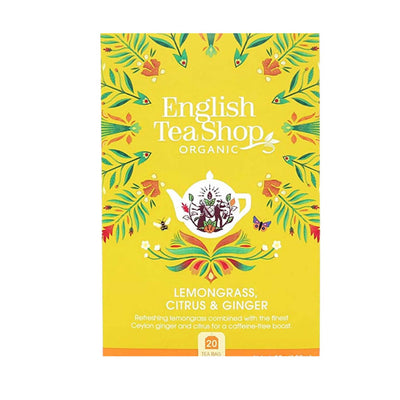 Lemongrass, Citrus & Ginger Organic Tea - 20 Bags Grab & Go English Tea Shop   