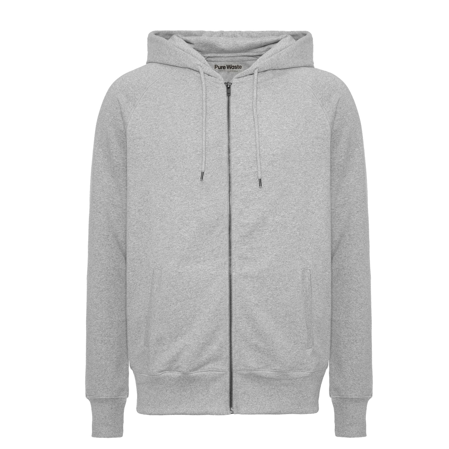 Pure Waste Unisex Hoodie w Zip Tops & Tees The Ethical Gift Box (DEV SITE) Grey Melange XXS 