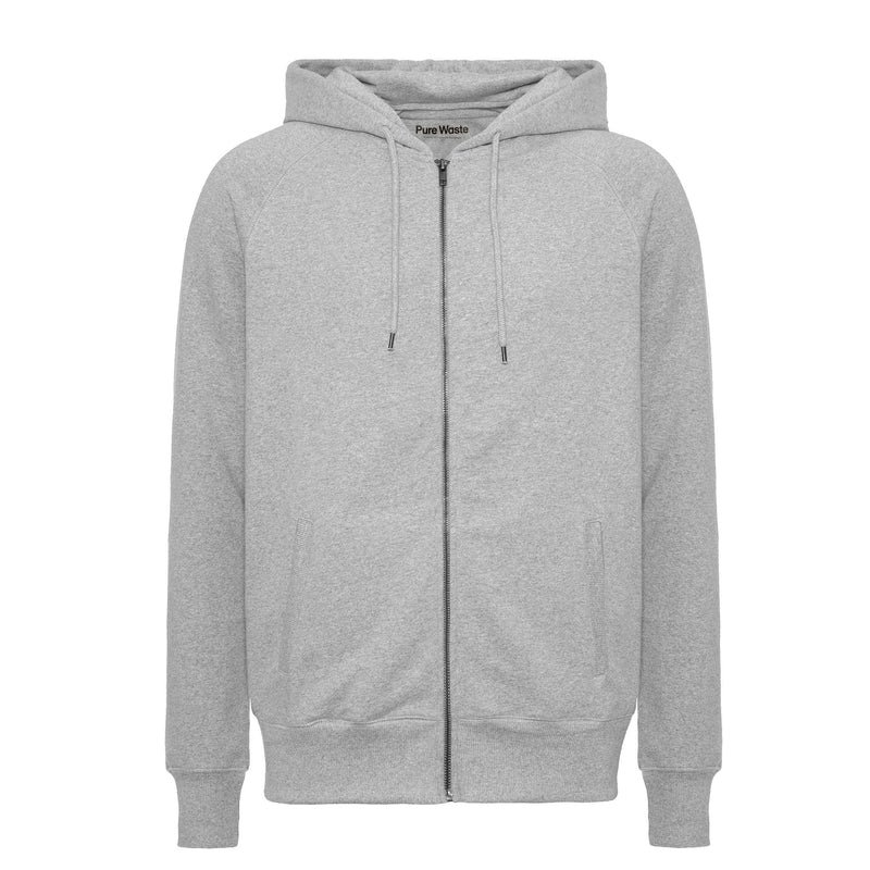 Pure Waste Unisex Hoodie w Zip Tops & Tees The Ethical Gift Box (DEV SITE) Grey Melange XXS 