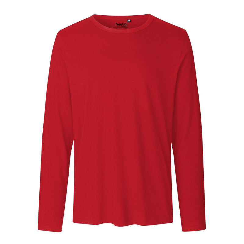 Mens Organic Cotton Long Sleeve T-Shirt Tops & Tees The Ethical Gift Box (DEV SITE) Red S 