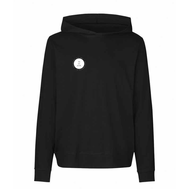 Neutral lightweight organic cotton jersey hoodie, 155gsm