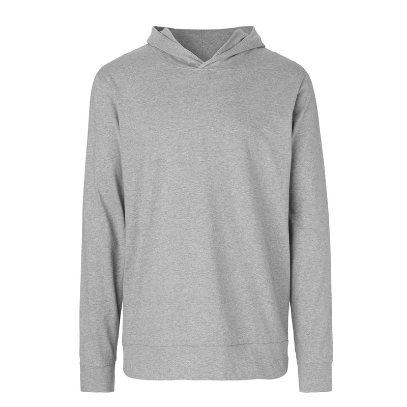 Neutral lightweight organic cotton jersey hoodie, 155gsm, Sport Grey