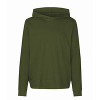 Neutral lightweight organic cotton jersey hoodie, 155gsm, Military thumbnail