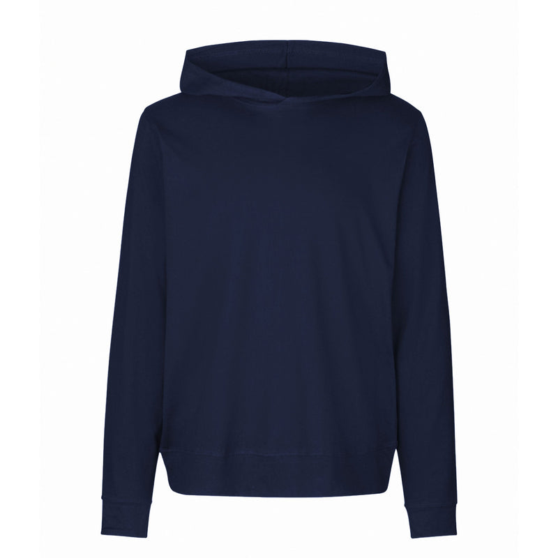 Neutral lightweight organic cotton jersey hoodie, 155gsm, Navy