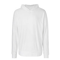 Neutral lightweight organic cotton jersey hoodie, 155gsm, White thumbnail
