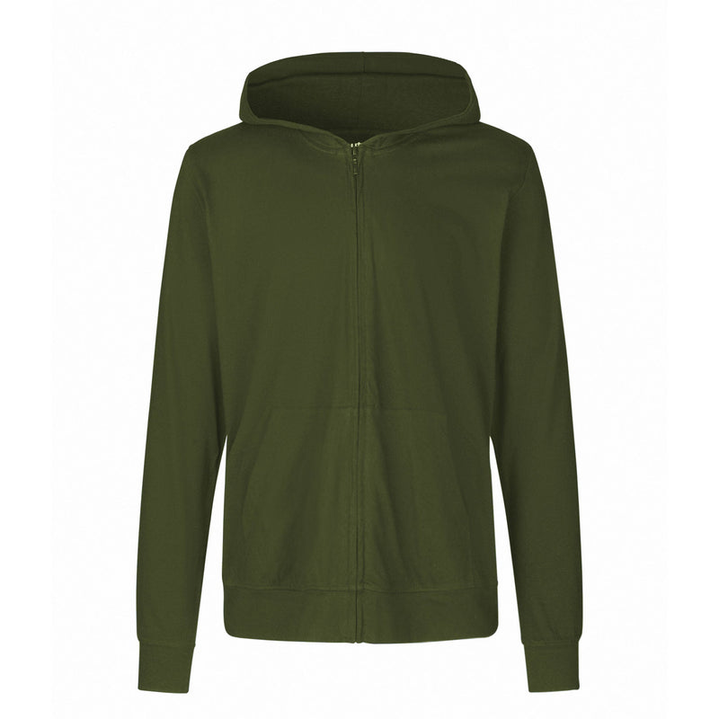 Unisex Organic Cotton Jersey Hoodie With Zip Tops & Tees The Ethical Gift Box (DEV SITE) Military XS 