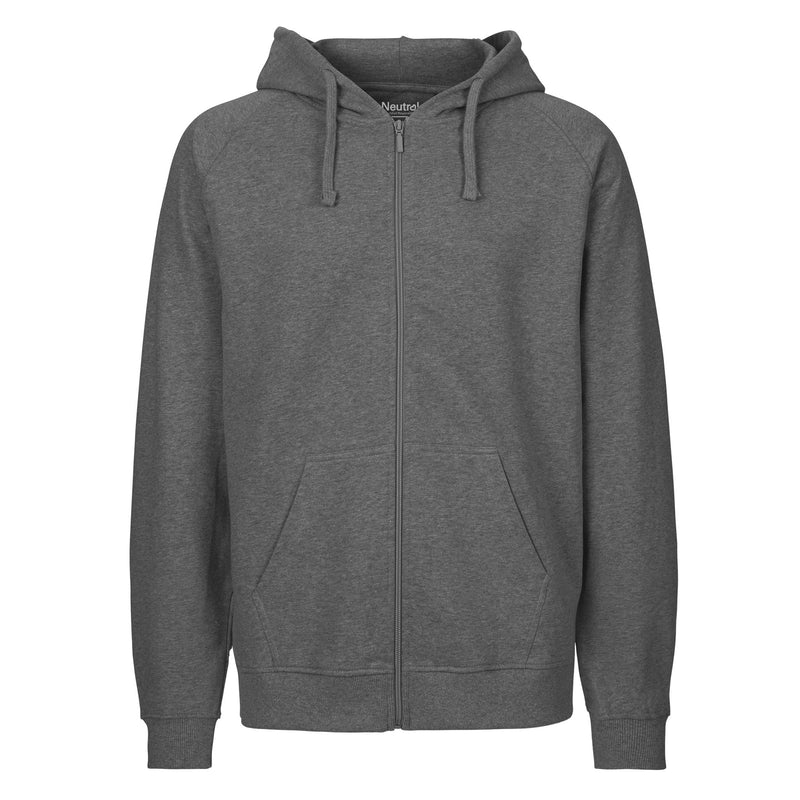 Mens Organic Cotton Hoodie With Zip Tops & Tees The Ethical Gift Box (DEV SITE) Dark Heather S 