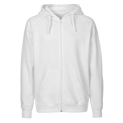 Mens Organic Cotton Hoodie With Zip Tops & Tees The Ethical Gift Box (DEV SITE) White S 