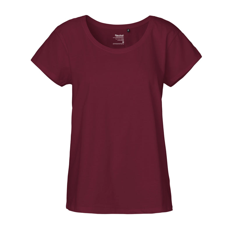 Womens Organic Cotton Loose Fit T-Shirt Tops & Tees The Ethical Gift Box (DEV SITE) Bordeaux XS 