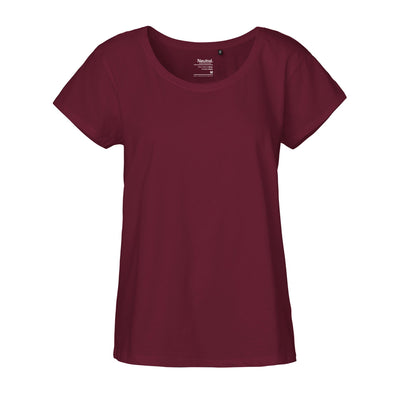 Womens Organic Cotton Loose Fit T-Shirt Tops & Tees The Ethical Gift Box (DEV SITE) Bordeaux XS 