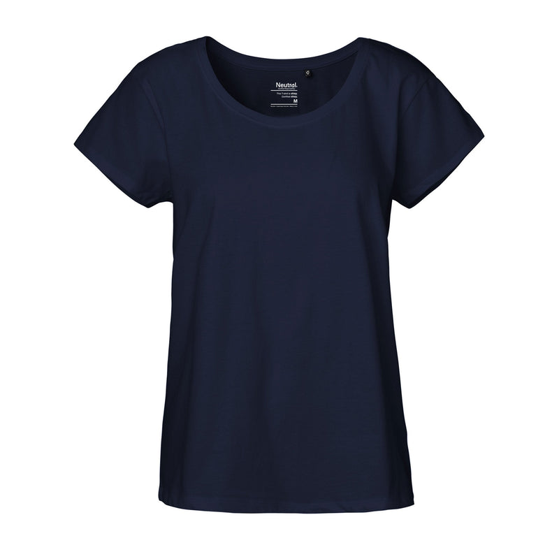 Womens Organic Cotton Loose Fit T-Shirt Tops & Tees The Ethical Gift Box (DEV SITE) Navy XS 