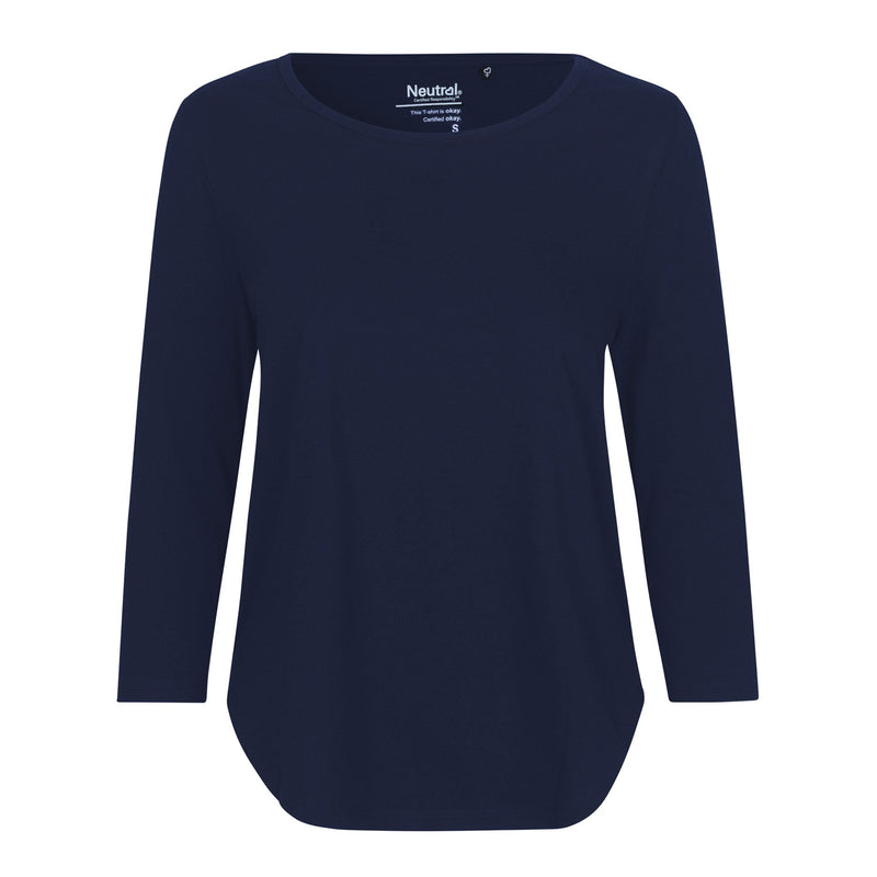 Womens Organic Cotton 3/4 Sleeve T-Shirt Tops & Tees The Ethical Gift Box (DEV SITE) Navy XS 