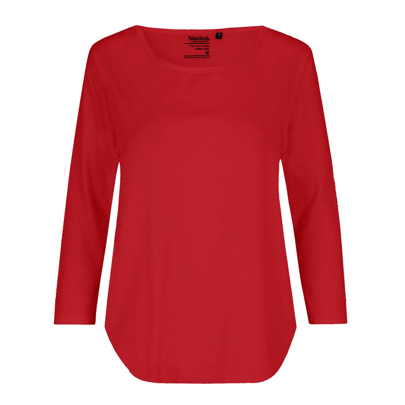 Womens Organic Cotton 3/4 Sleeve T-Shirt Tops & Tees The Ethical Gift Box (DEV SITE) Red XS 