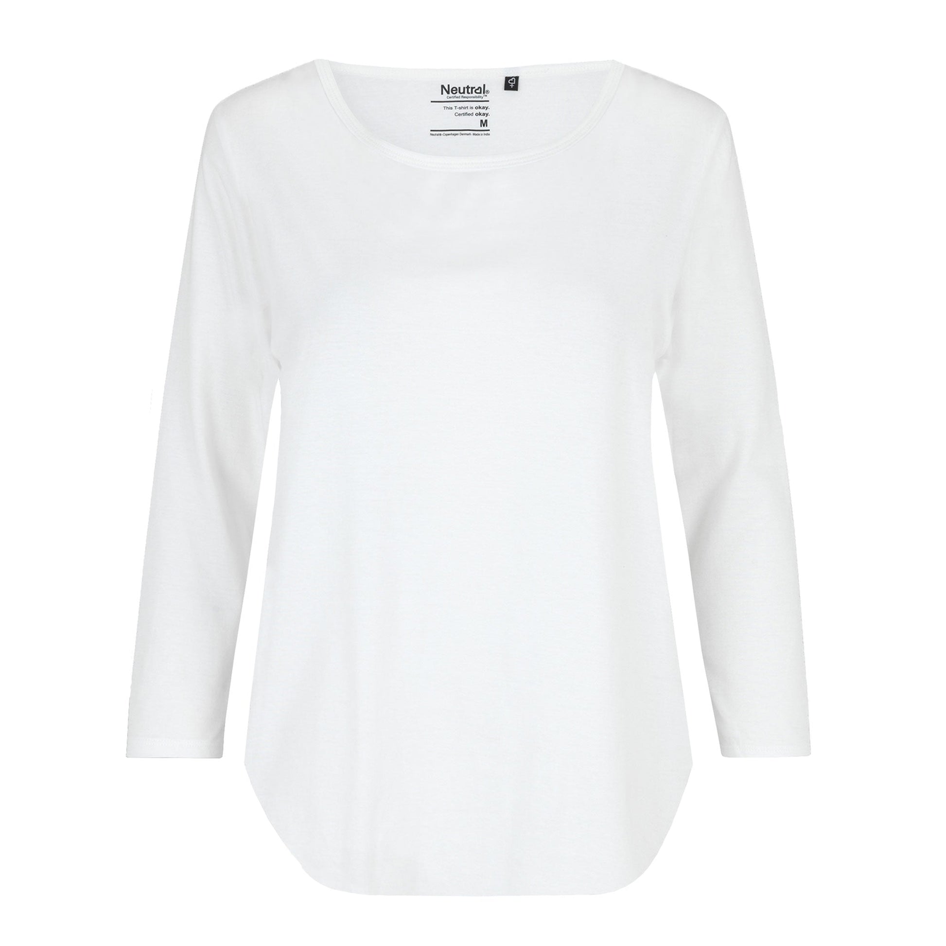 Womens Organic Cotton 3/4 Sleeve T-Shirt Tops & Tees The Ethical Gift Box (DEV SITE) White XS 