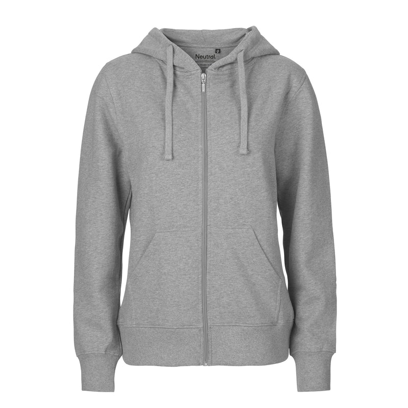 Womens Organic Cotton Jersey Hoodie W Zip Tops & Tees The Ethical Gift Box (DEV SITE) Grey XS 