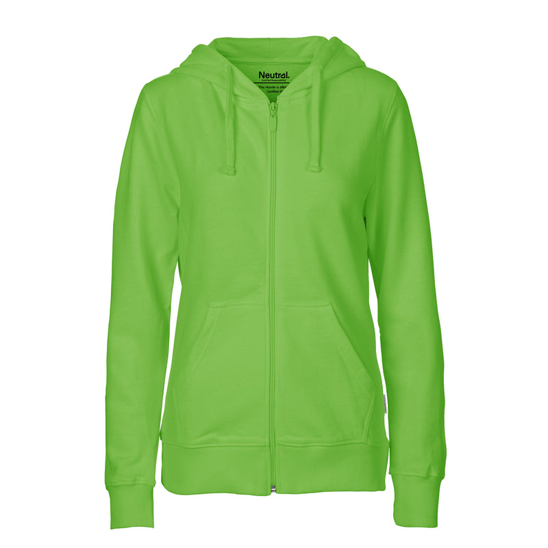 Womens Organic Cotton Jersey Hoodie W Zip Tops & Tees The Ethical Gift Box (DEV SITE) Lime XS 