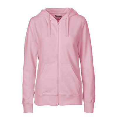 Womens Organic Cotton Jersey Hoodie W Zip Tops & Tees The Ethical Gift Box (DEV SITE) Light Pink XS 