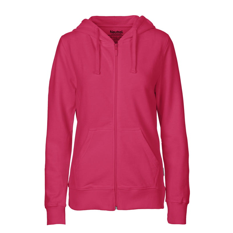Womens Organic Cotton Jersey Hoodie W Zip Tops & Tees The Ethical Gift Box (DEV SITE) Pink XS 
