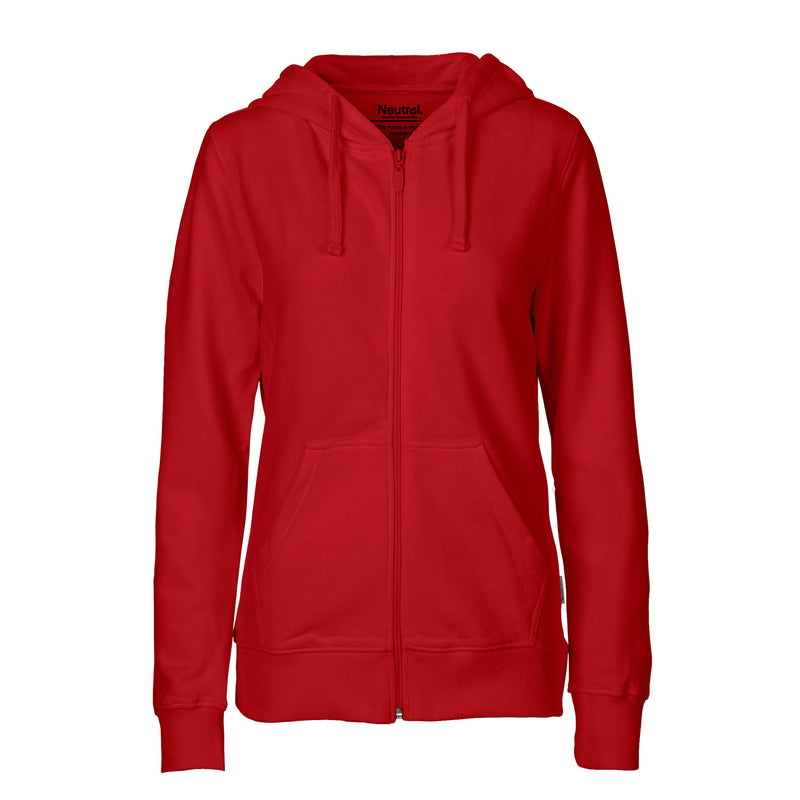 Womens Organic Cotton Jersey Hoodie W Zip Tops & Tees The Ethical Gift Box (DEV SITE) Red XS 