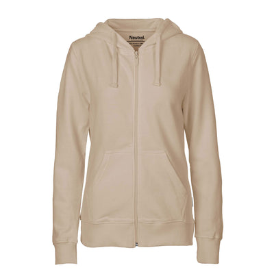 Womens Organic Cotton Jersey Hoodie W Zip Tops & Tees The Ethical Gift Box (DEV SITE) Sand XS 