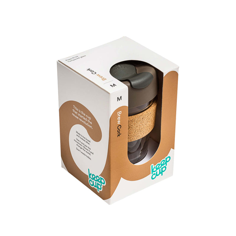 KeepCup Brew Cork Glass - Press Grab & Go Keep Cup   