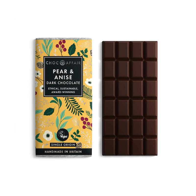 Pear & Anise Flavour Dark Chocolate Bar(90g) Grab & Go Choc Affair   