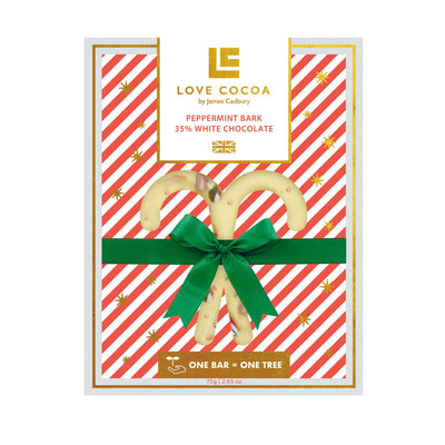 Candy Cane Peppermint White Chocolate Bar (75g) Grab & Go Love Cocoa   