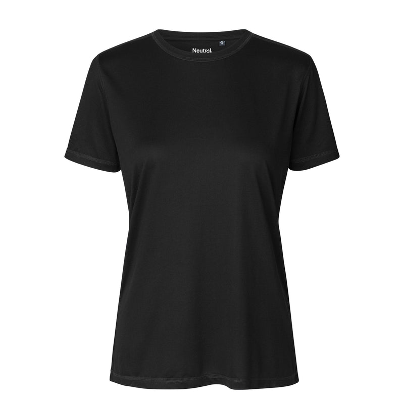 Womens Recycled Polyester Performance T-Shirt Tops & Tees The Ethical Gift Box (DEV SITE) Black XS 
