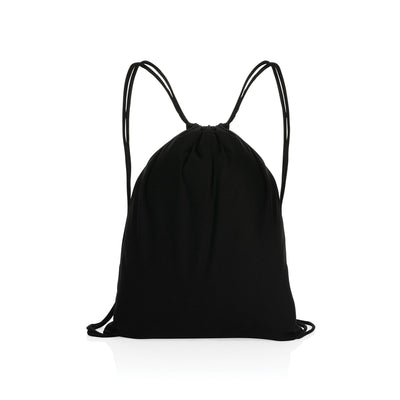 Recycled Cotton Drawstring Backpack Bags The Ethical Gift Box (DEV SITE) Black  