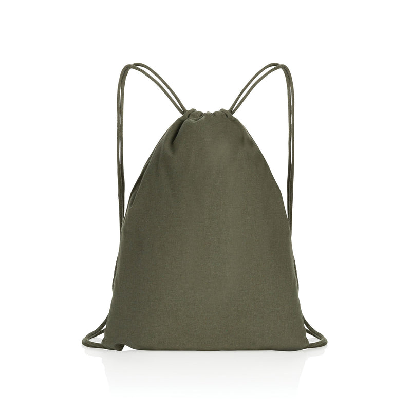 Recycled Cotton Drawstring Backpack Bags The Ethical Gift Box (DEV SITE) Military  