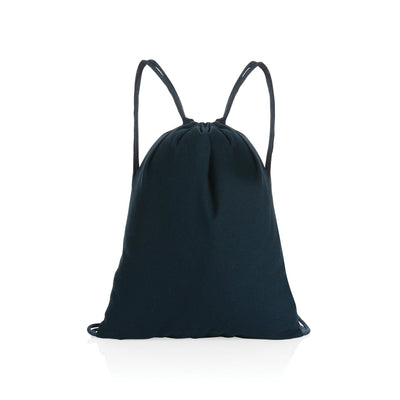 Recycled Cotton Drawstring Backpack Bags The Ethical Gift Box (DEV SITE) Navy  