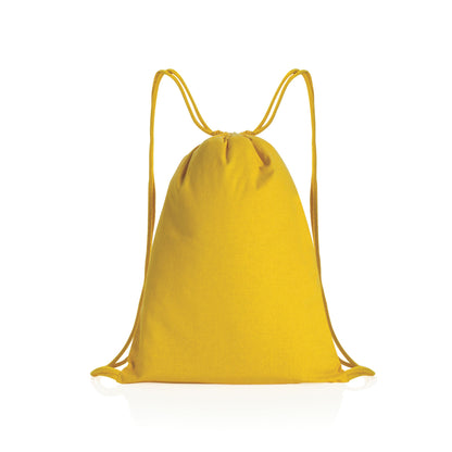 Recycled Cotton Drawstring Backpack Bags The Ethical Gift Box (DEV SITE) Yellow  