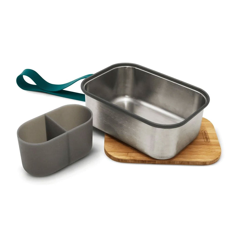 Black & Blum stainless steel sandwich box with bamboo lid, plastic-free, for corporate gifting