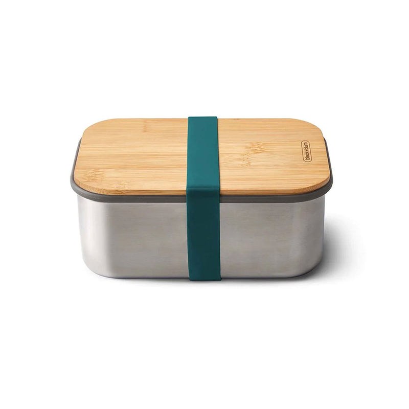 Black & Blum stainless steel sandwich box with bamboo lid, plastic-free, for corporate gifting, Ocean